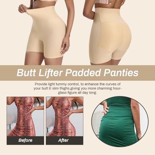 PALAY® Butt Lifter Padded Underwear for Women Hip Pads Enhancer Shapewear Shorts Seamless Tummy Control Panties Shaper Fake Pad L Beige 3PCS PALAY® Butt Lifter Padded Underwear for Women Hip Pads Enhancer Shapewear Shorts Seamless Tummy Control Panties Shaper Fake Pad L Beige 3PCS
